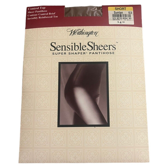 WORTHINGTON Sensible Sheers Super Shaper Pantyhose Nylons Short Suntan Color - Picture 1 of 2